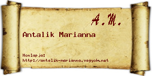 Antalik Marianna névjegykártya